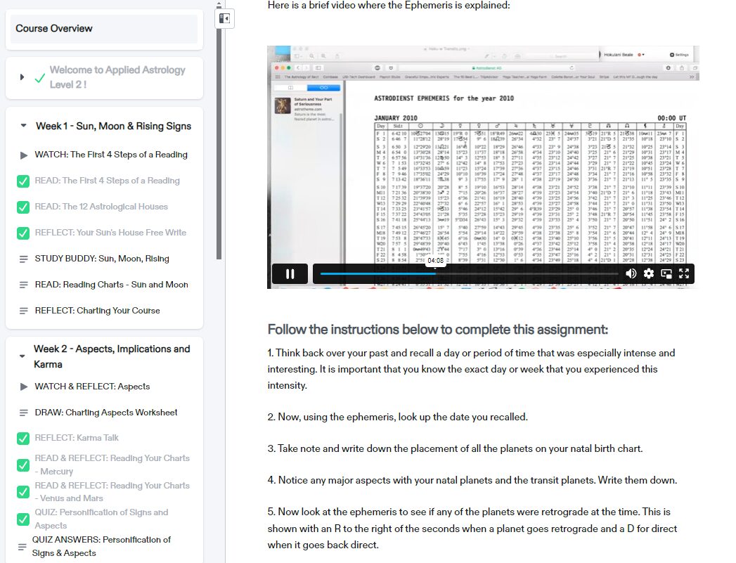 Applied Astrology Level 2 Proof of Content