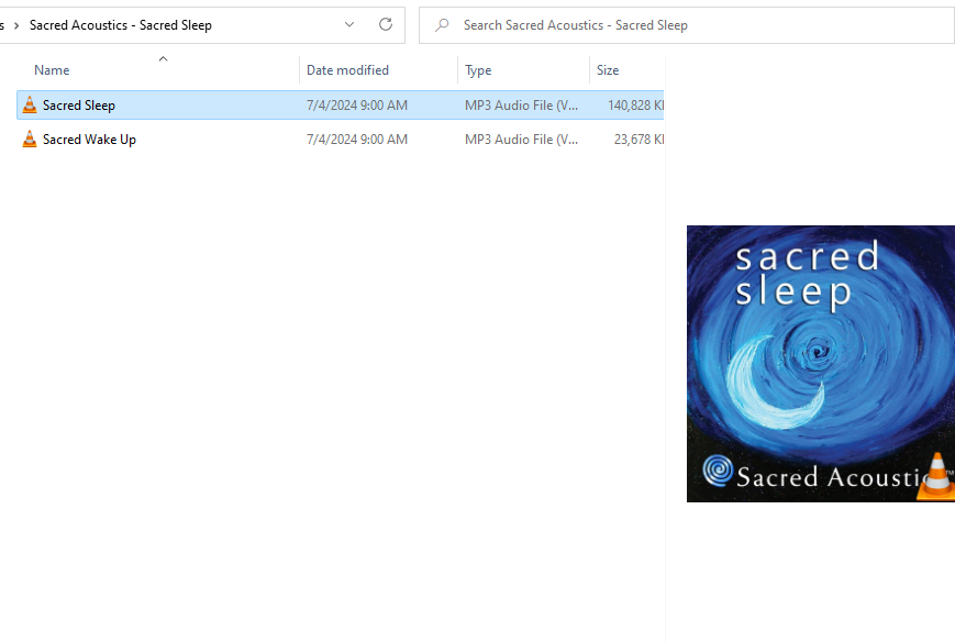 proof of content for Sacred Acoustics - Sacred Sleep